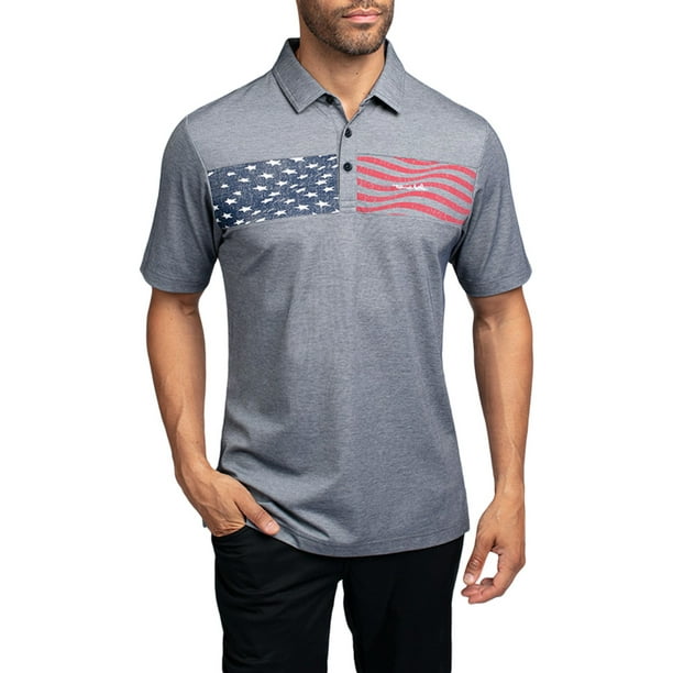 TravisMathew Mens Brodeo Polo Blue Nights//Micro Chip Large
